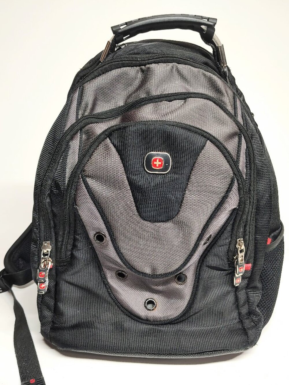SwissGear Synergy Business Laptop Backpack Black Gray SwissGuard Travel Bag